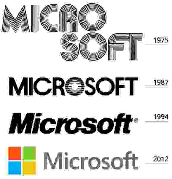 The evolution of the Microsoft logo